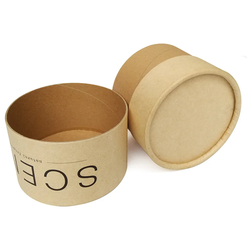 2017 Cylinder custom eco friendly craft paper round box chocolate packaging for gift with food paper insert