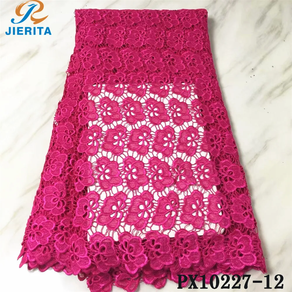 PX10227-12 wavy embroidery rose pink lace trimming cotton farics with quipure lace material