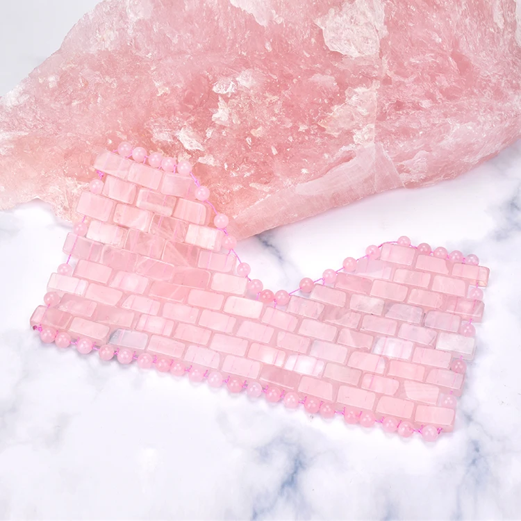 2021 100% Real   Handmade Jade Stone Eye Mask Rose Quartz Face/Neck/ Eye Mask Gemstone Cooling  Sleep Eye Mask