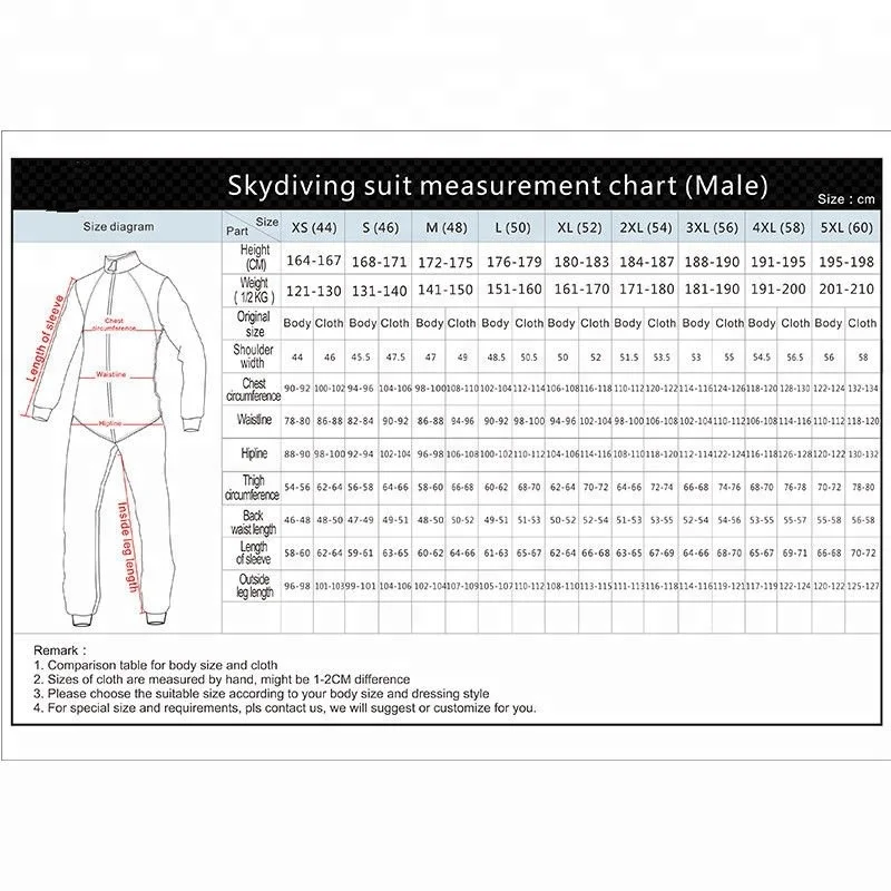 
elastic nylon skydiving suit in cheap price 