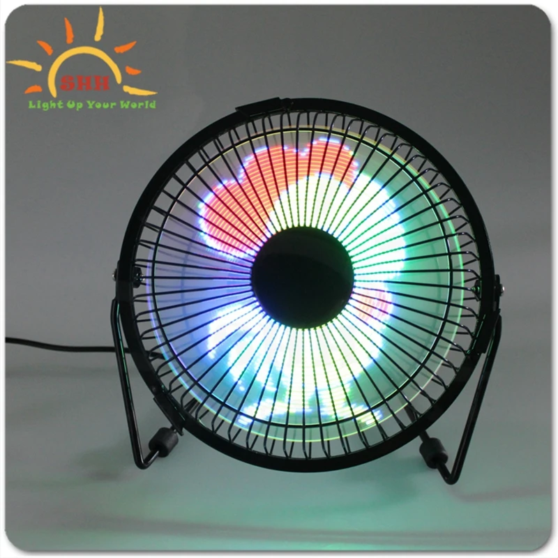 Hot product Desktop USB LED Clock &Temperature fan, Electric air cooler fan with real time & temperature & Led light