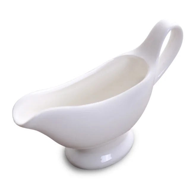 
China suppliers ceramic creamer pot,gravy boat,White Honeycomb Gravy Boat For Sauce Service 