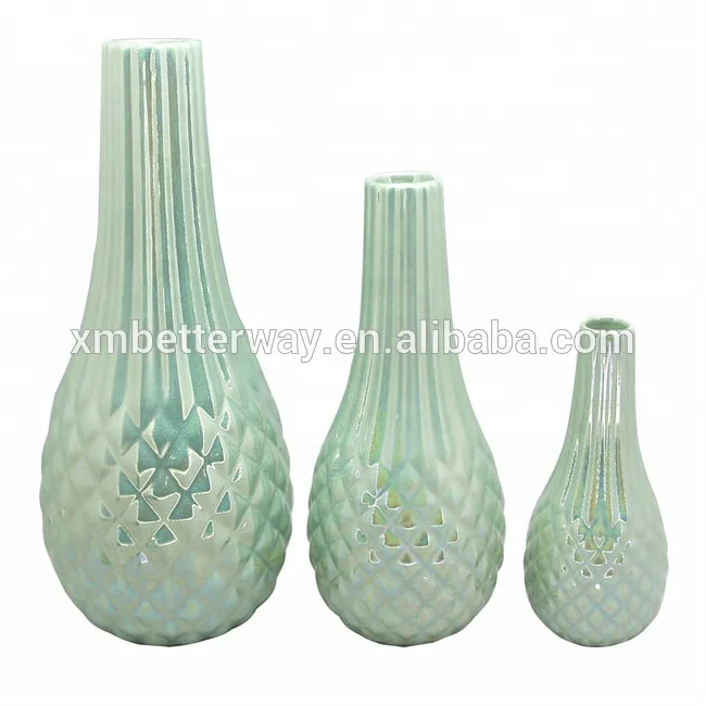 
Ceramic material large green electroplate porcelain vases 