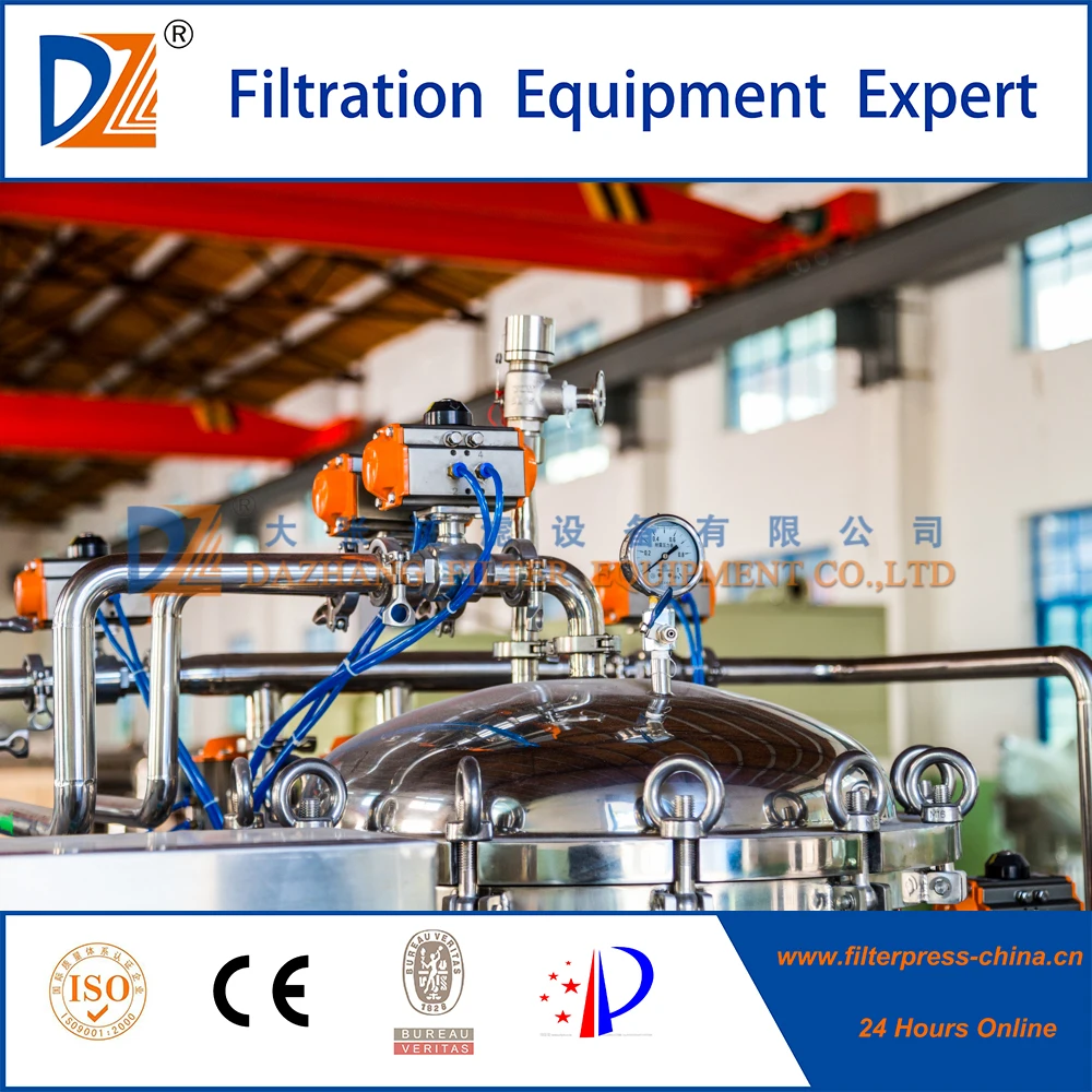 Filter Press Candle Filter Machine DZ Stainless Steel Water Treatment for Oil Food Industrial Filtration ISO9001;CE Plc,engine