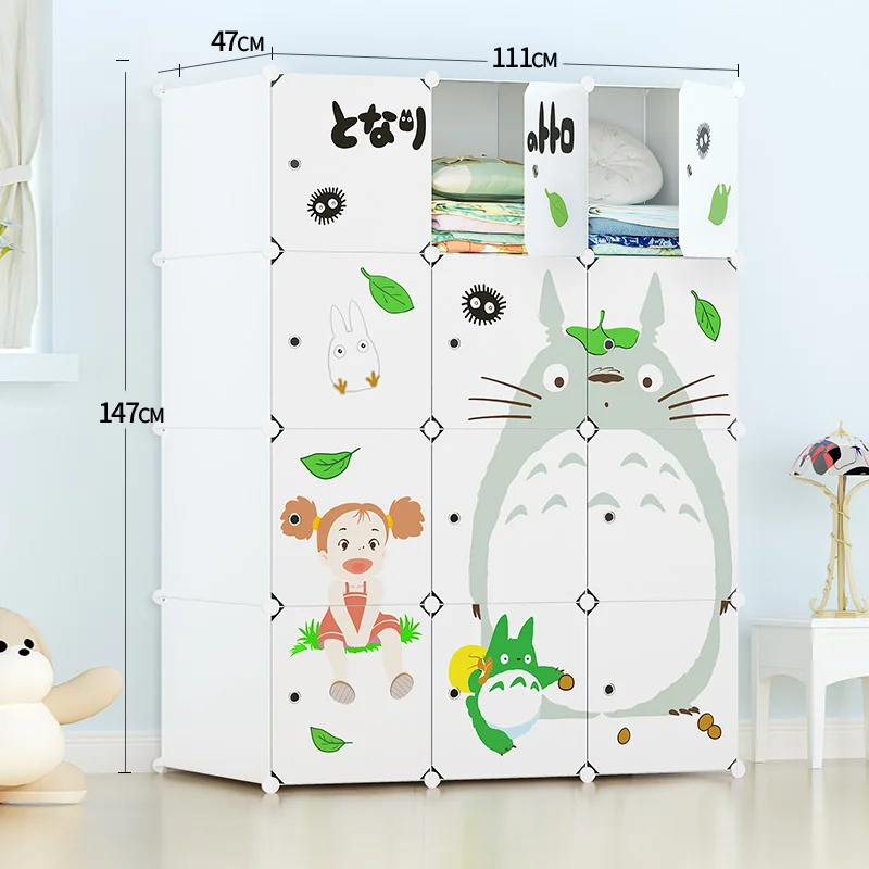 Детский гардероб с мультяшным рисунком «сделай сам», подвесной гардероб для детской одежды, самосборка, простой шкаф для спальни, коробка для хранения