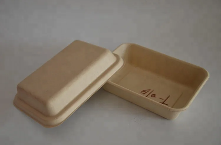 
disposable biodegradable paper pulp takeaway fast food packaging box 