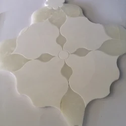 thassos white and jade white water jet marbl mosaic