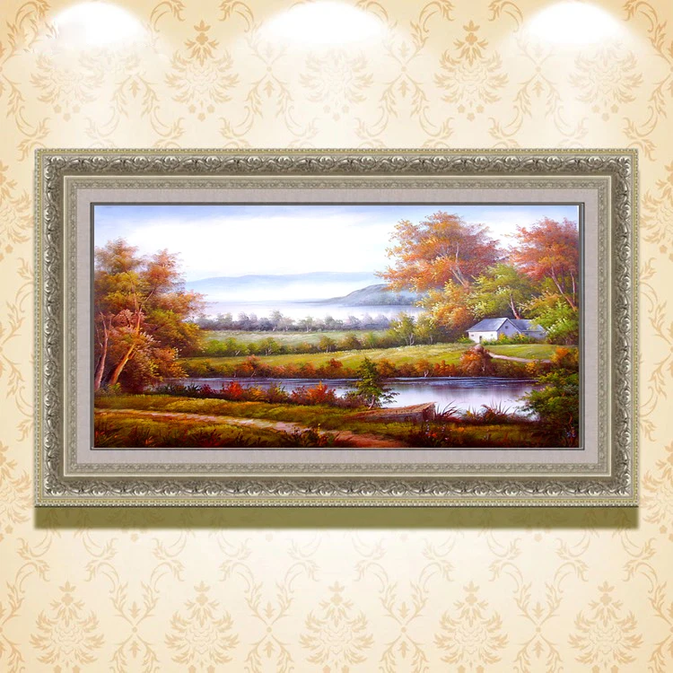chinese natural scenery home decor wall art canvas fabric framed oil painting