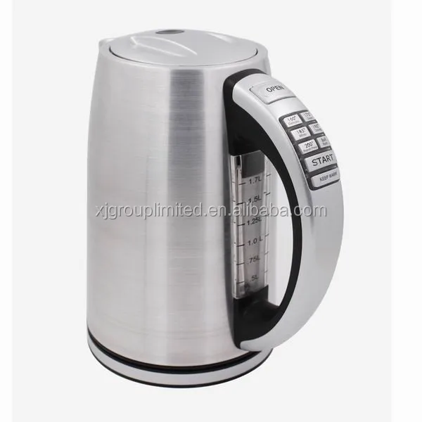 Электрический чайник шеф-повара бесшовный кипящий чай 12830 Fasion дизайн 1.7L стеклянный цифровой ODM синий светодиод бесплатные запасные части