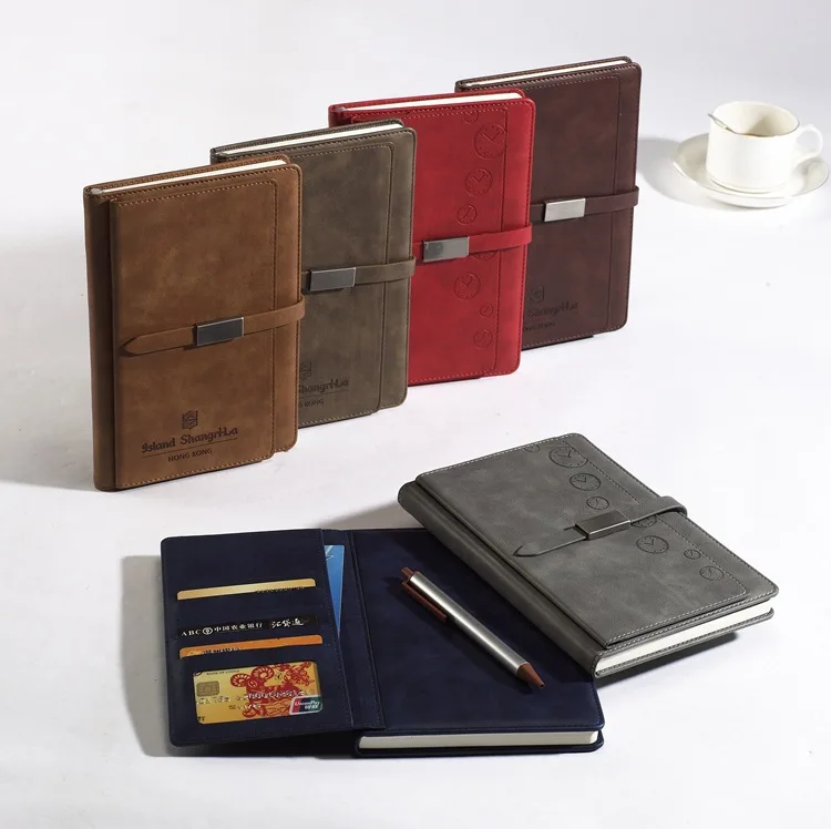 Custom Embossed A5 Hardcover Kraft Paper Handmade Vintage Travelers PU Leather Bound Cover Journal Writing Notebook