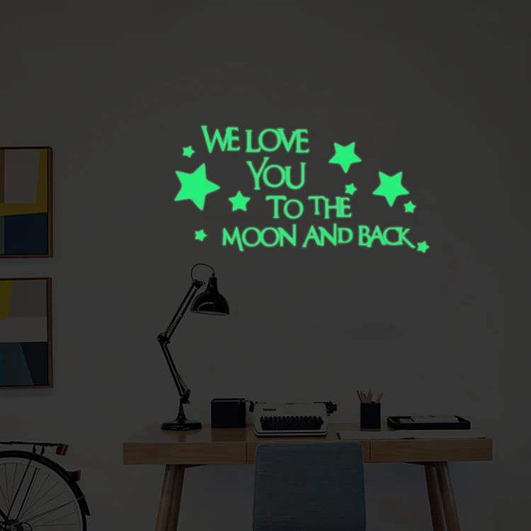 
kid bedroom light absorption at night 3D fluorescent light three-dimensional wall stickers, 3cm stars luminous patch 100pcs 