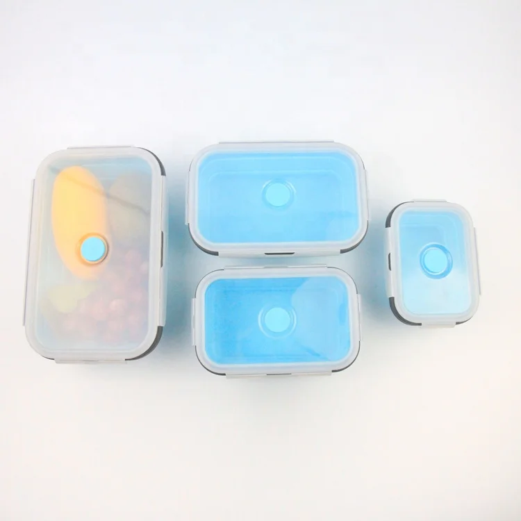 
Leakproof sealinglow airtight multipurpose BPA free rectangular box 4 Pack Silicone Bento Lunch Boxes, Insulated Food Containers Collapsible Silicone Food Storage Containers