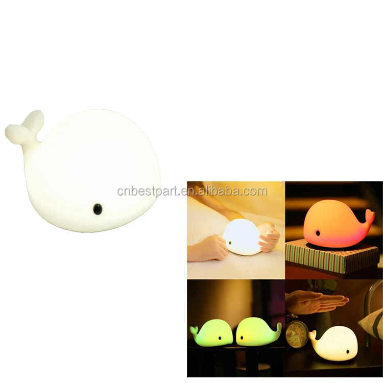 New Arrival LED USB Dolphin Animal silicone night light Soft Cat Baby Nursery Lamp Breathing LED Night Light
