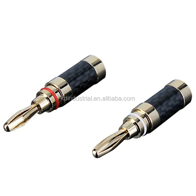 Aluminum Gold Plated Fiber Banana Speaker Plug Copper Connector