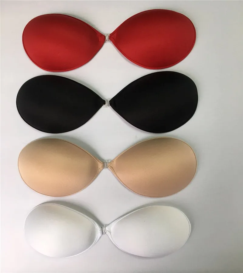 Hot sale fabric big A, B, C, D, E, F size adhesive strapless silicone invisible thin FREE bra CB001