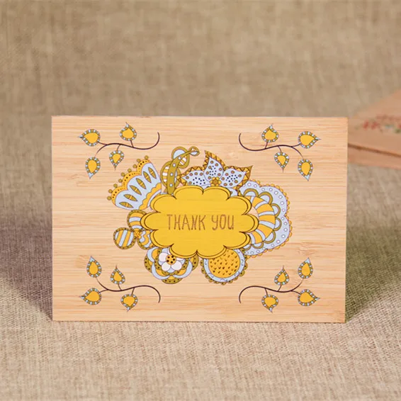 Wood color print postcard with envelope