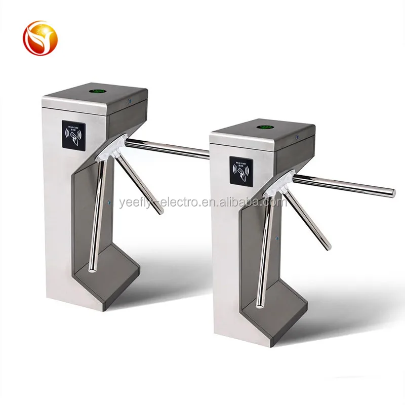
Promotion Vertical pedestrian tripod turnstile 304 stainless steel rfid card reader security turnstile gate 