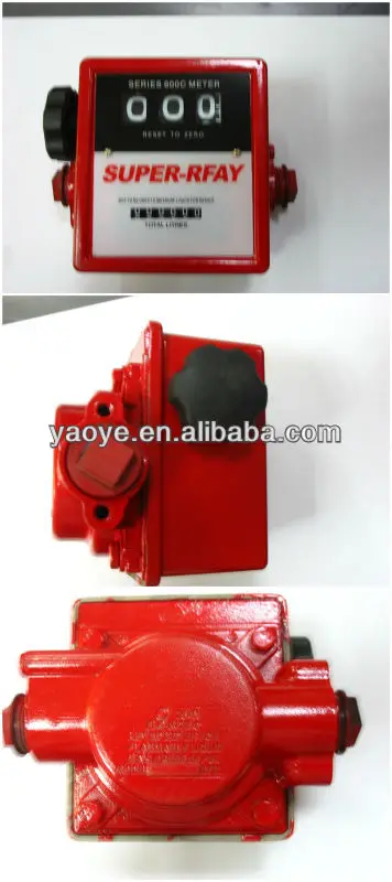 Top Selling mechanical fuel flow meter Fuel Counter Diesel Flow Mechanical Diesel Counter 3-digit Oil Flow Meter