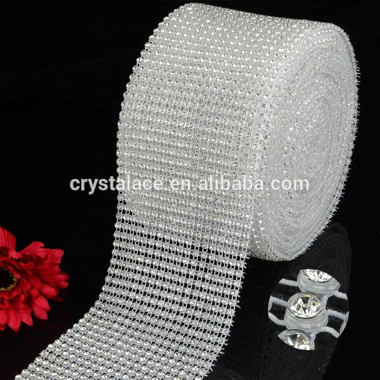 Scissor cut flexible stretch real crystal rhinestone trimming mesh ,24 rows cup chain diamond mesh trimming roll