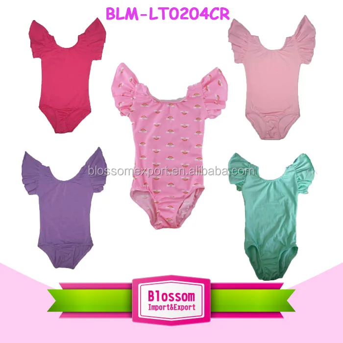 
Belly dance wear artistic gymnastics leotard silk printed baby bodysuit girls flutter sleeve wholesale ballet leotard toddler 