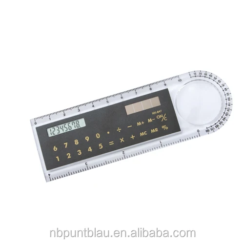 10cm ruler with 8 digitals solar power calculator and magnifier