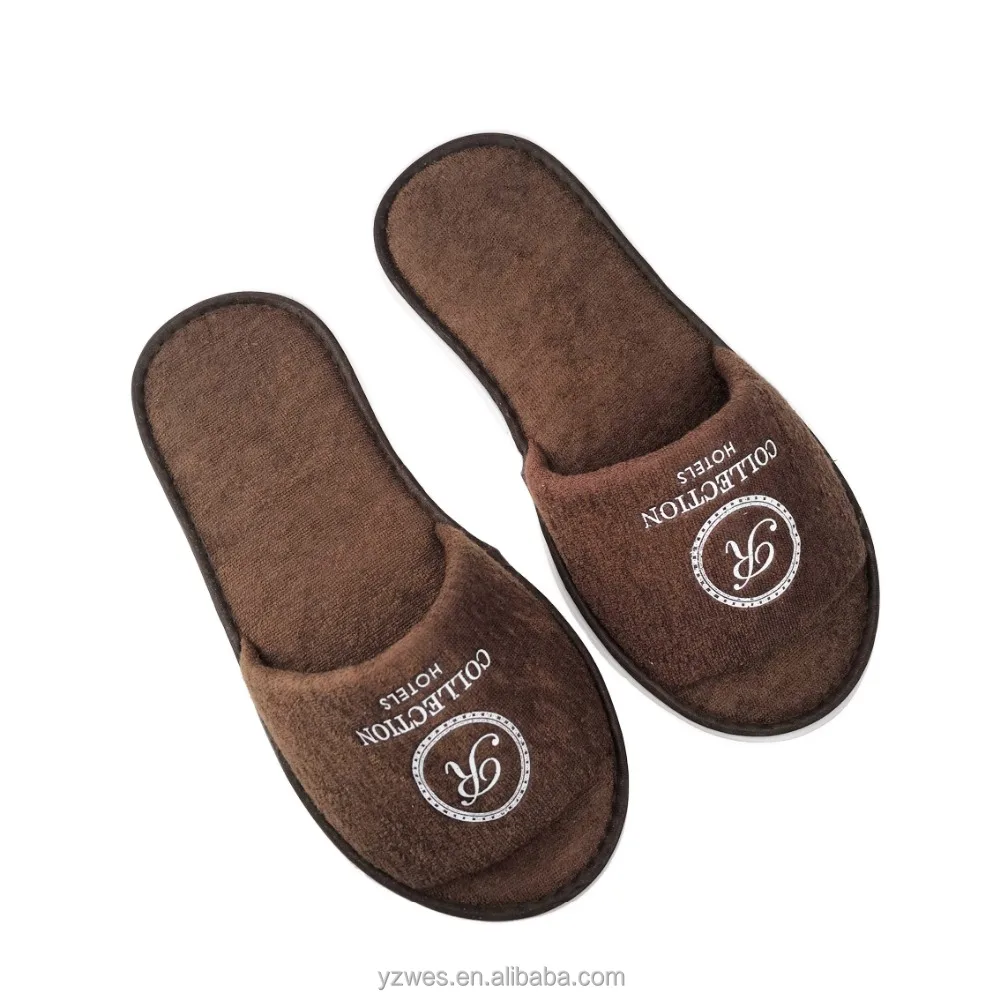 Focus on Hotel supplies manufacturing  Hotel custom print logo Terry towel  bathroom disposable slippers