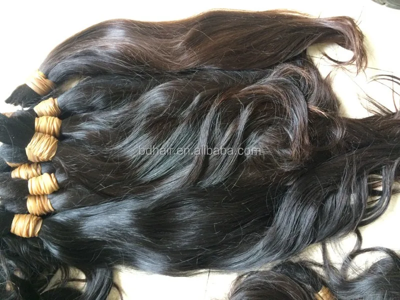 Silky smooth straight unprocessed indian natual color raw virgin bulk remy human hair can be blonde