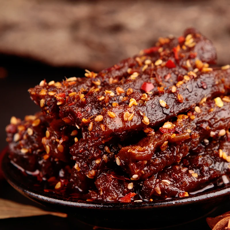 Shu Dao Xiang China Wholesale market OEM Manufacturer 52g Wholesale Bento Snack Spicy Dried Meat Organic Beef Jerky Snack