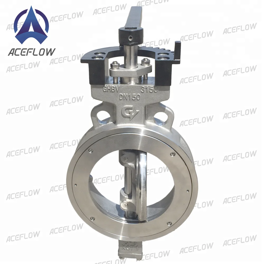 Manual High Performance CF8 OR WCB Wafer Double Accentric Butterfly Valve