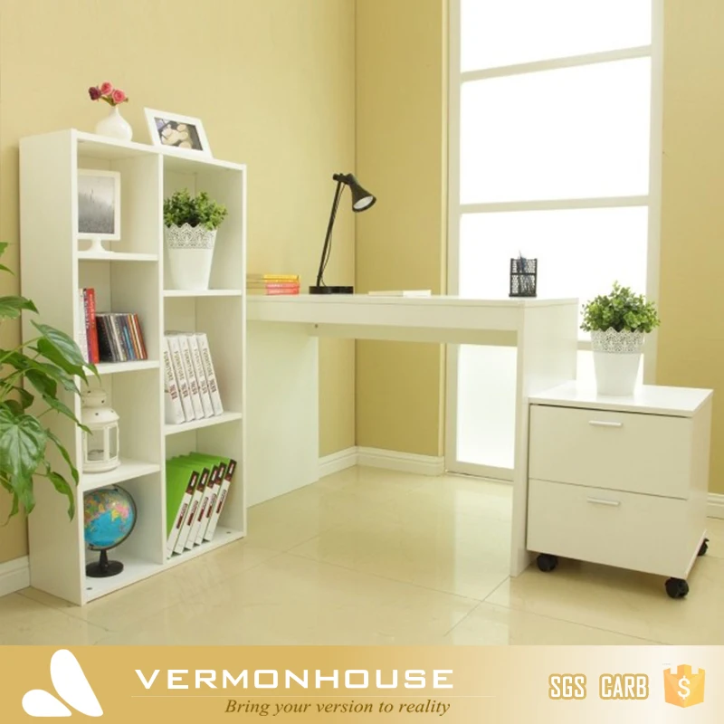 2021 Hangzhou Vermont Modern Design Desk Bookcase Combination Ladder Bookshelf Comic Book Storage Cabinet