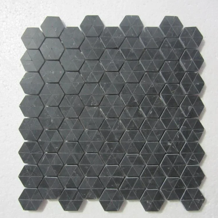 Hot sales Natural Small Hexagon Black Marble Mosaics Tile
