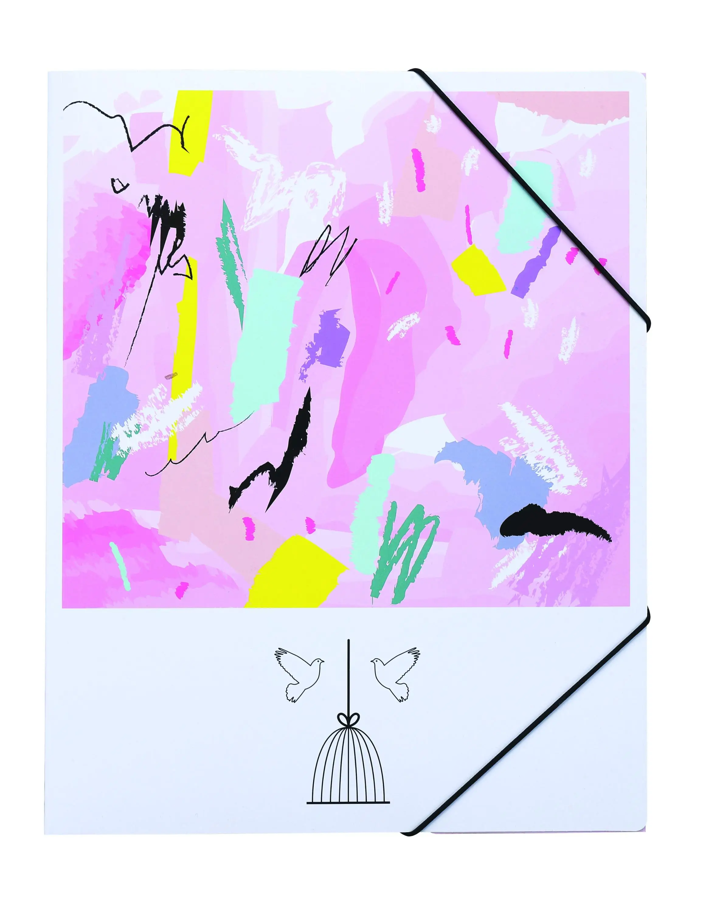 
4c printing cardboard paper elastic closure file 