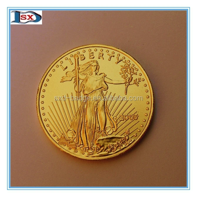High quality replica American eagle tungsten gold Coin.999 100 mills fine gold clad bar made in China