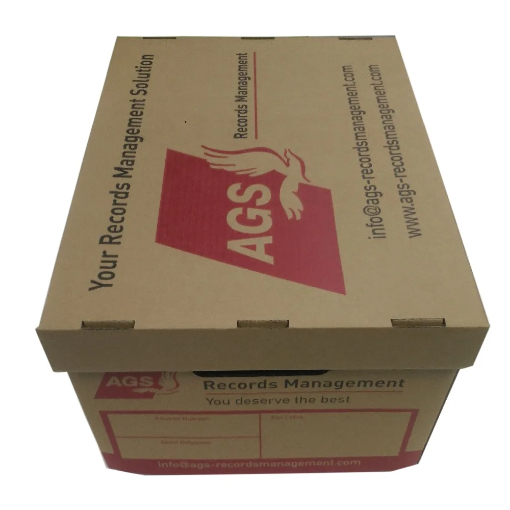 
 Полная флексо печать пользовательский размер гофрокороб с ручками и крышкой  