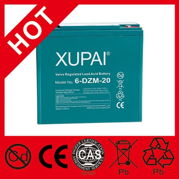 Battery size L180*W76*H170MM 12V 20ah 6 dm 20 lead acid batteries