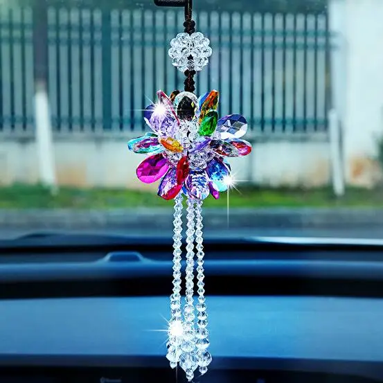 Handmade high grade car accessories  jewelry crystal decorations interior mirror  car hanging pendant