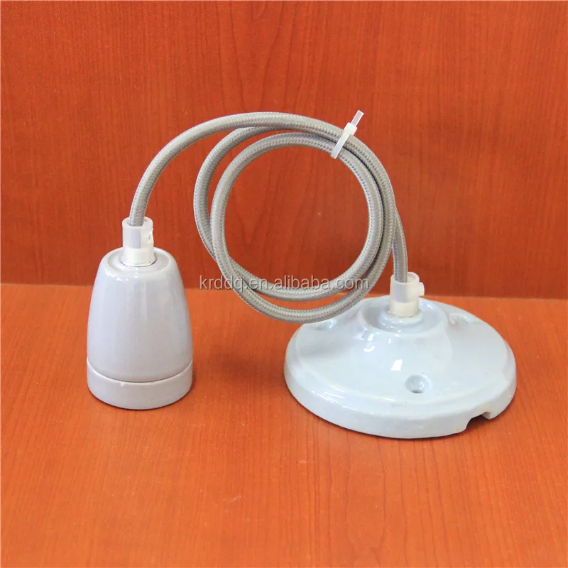 510 screw shell vintage decorative e27 porcelain lamp holder with wire