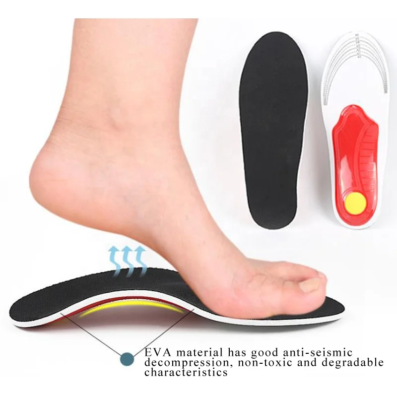 Anti-vibration moderate pressure breathable  arch support unisex adult orthopedic insoles