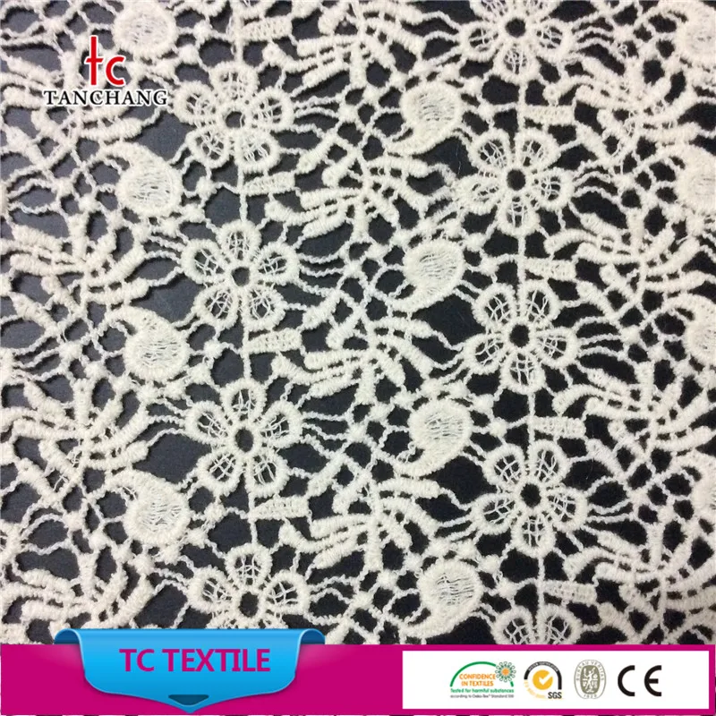 Guangzhou factory wholesale cotton guipure lace fabric for fancy lady dress SRMF02