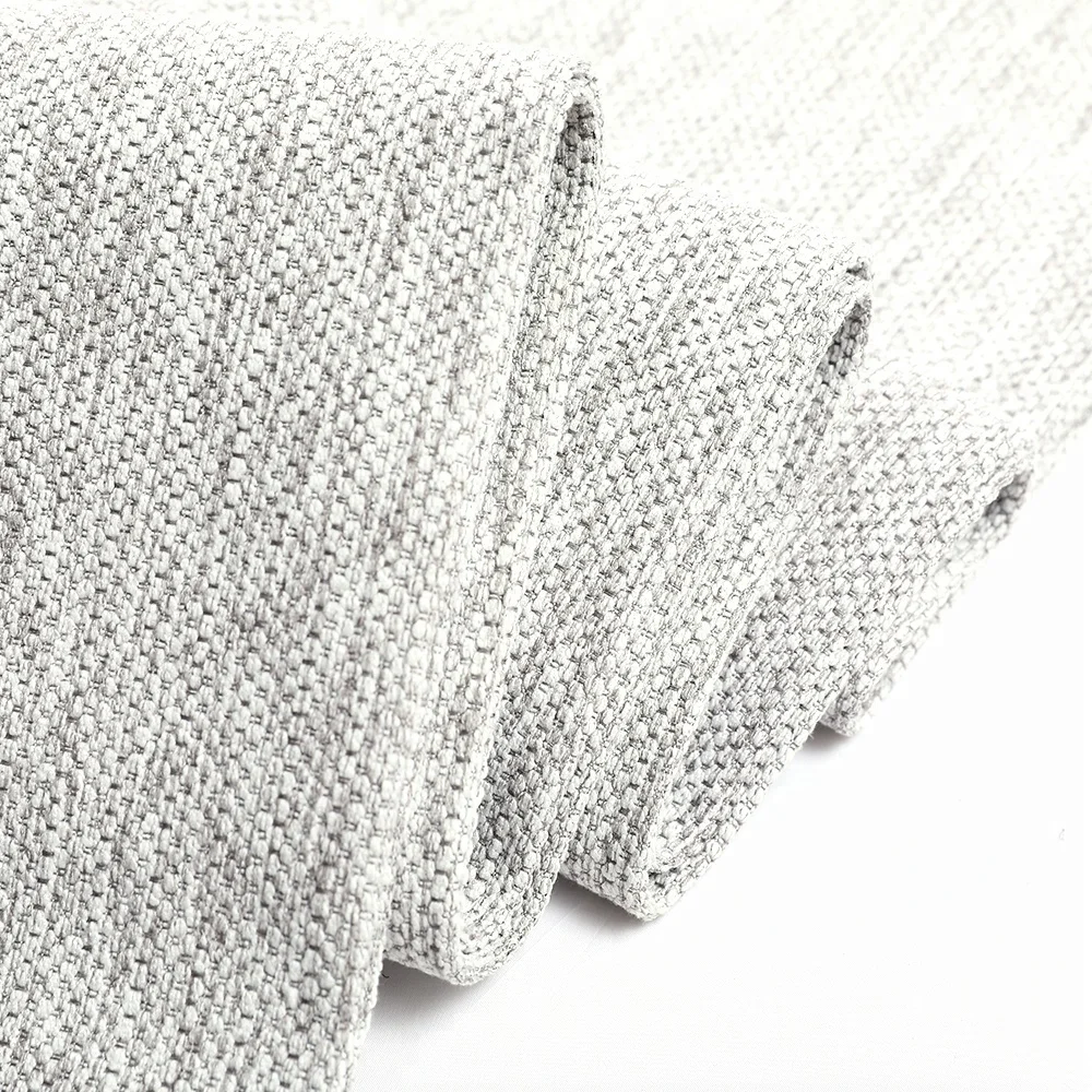 Sofa Weave Upholstery Fabric 100% White Polyester Cotton Textile Fabric By Rolls