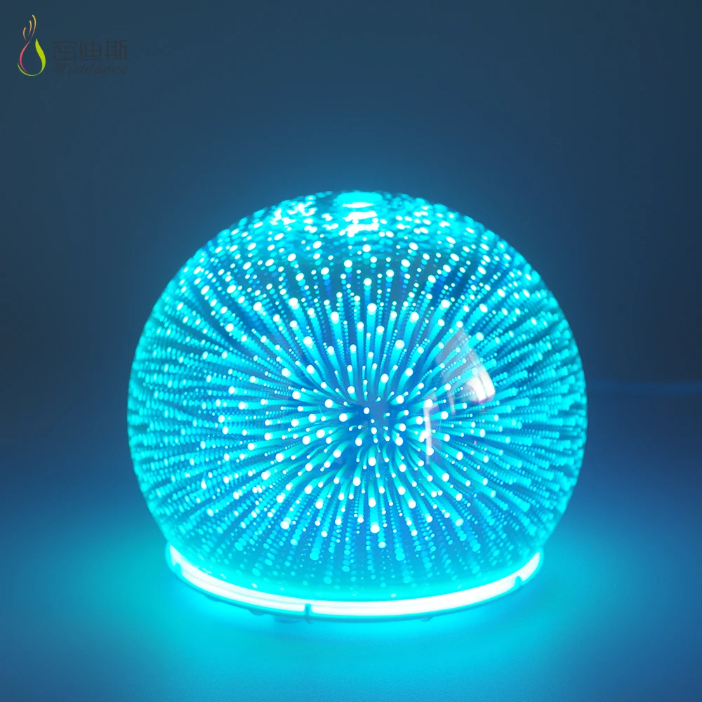 home fragrance diffuser glass 3d firework fog mist lamp electronic fragrance oil diffuser aromaterapia