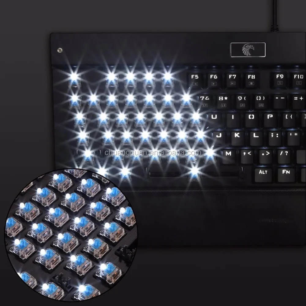 z-77 Professional white backlit 104 buttons computer gaming mechanical keyboard