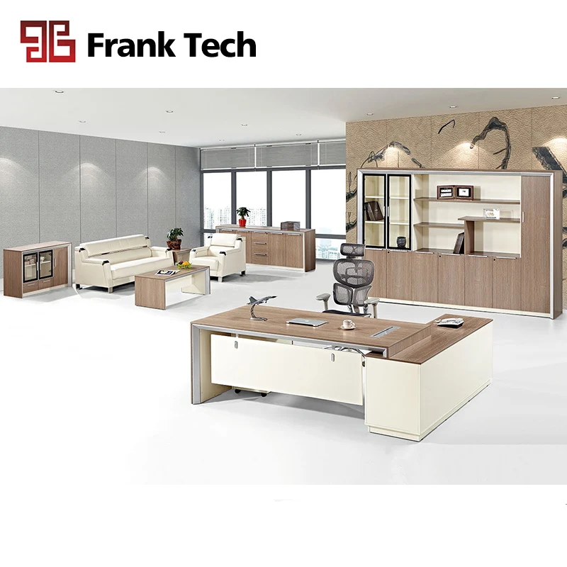 American style office furniture classic luxury brown leather sofa sets