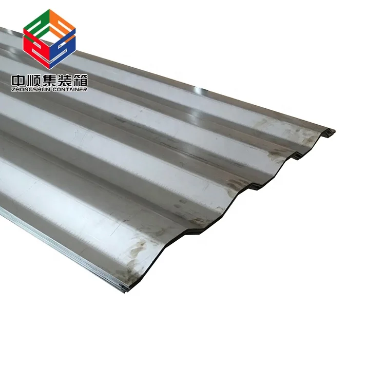 Shipping container steel material corrugated side wall panel