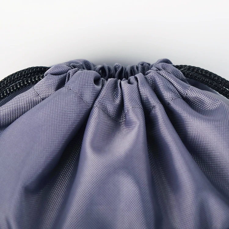 
Custom Printed Polyester Gym String Backpack Zipper Pocket Drawstring Bag With Screen Cloth 