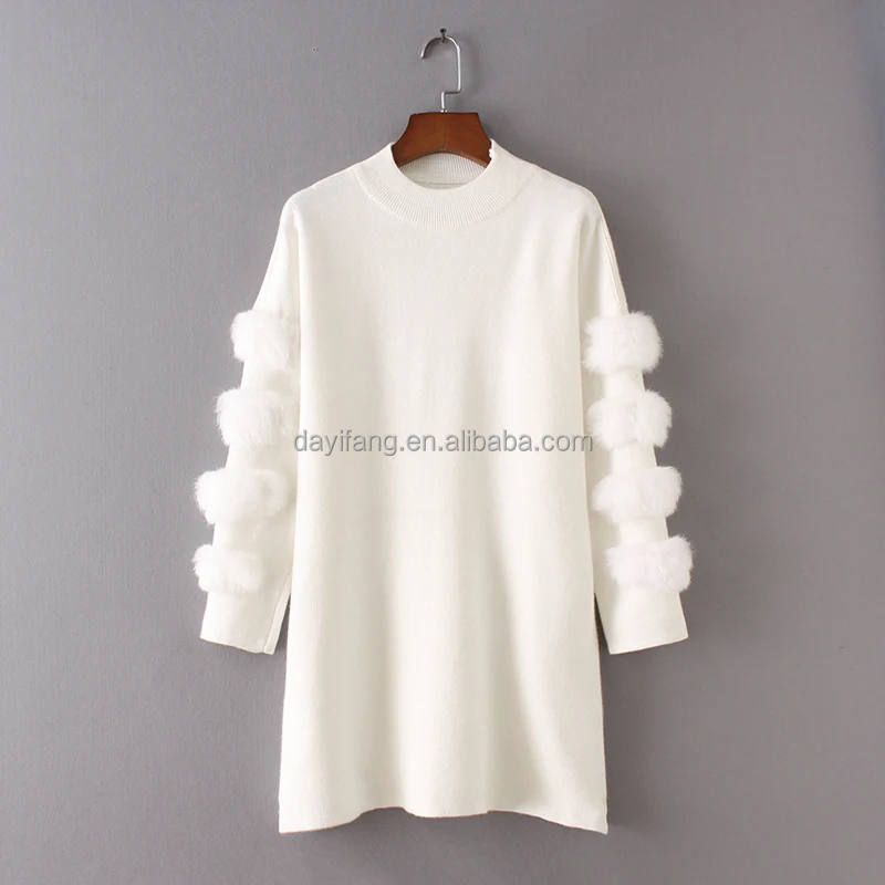 2018 Autumn winter Long Sleeves sweater dress womens long wool \sweater dress
