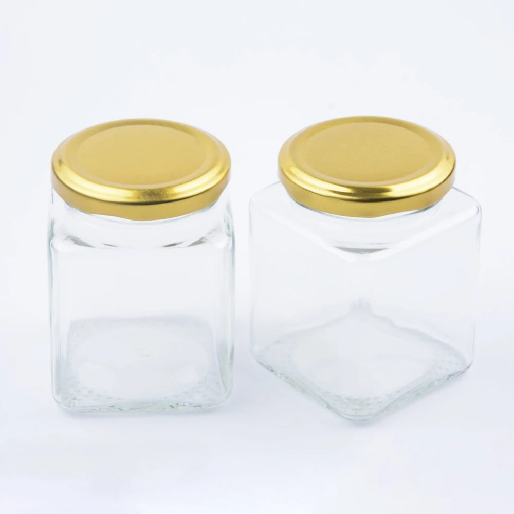 
200ml Square Food Glass Storage Jar for jam honey sauce 