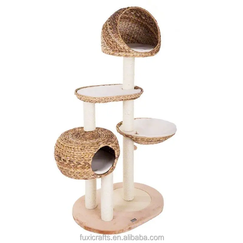 Paradise Banana Leaf Cat Tree Condo Sisal Tower Kitten Climbing Scratching Post