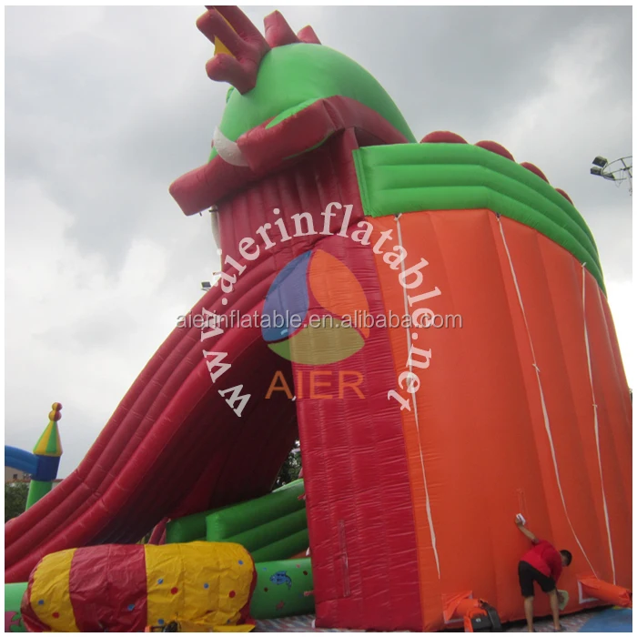 Largest water pool Dragon Inflatable floating playground  Water Park amusement  For Sale