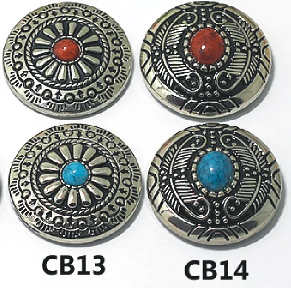 wholesale 30mm customize zinc alloy metal antique silver stone screw snap buttons